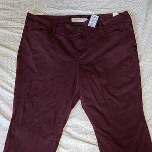 Torrid Skinny Twill Cropped Merlot sz 24